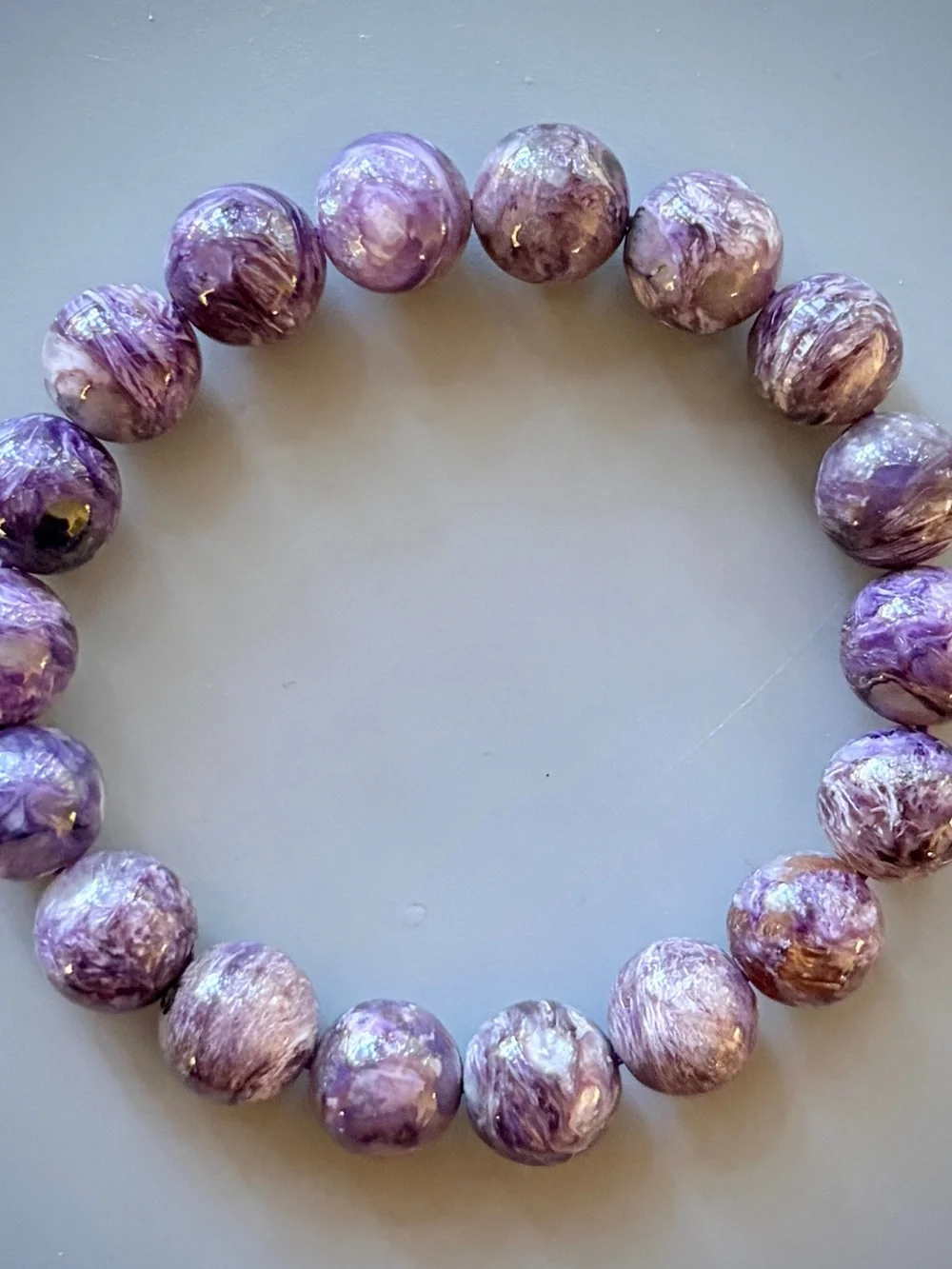 Purple Charoite Handcrafted Bead Bracelet